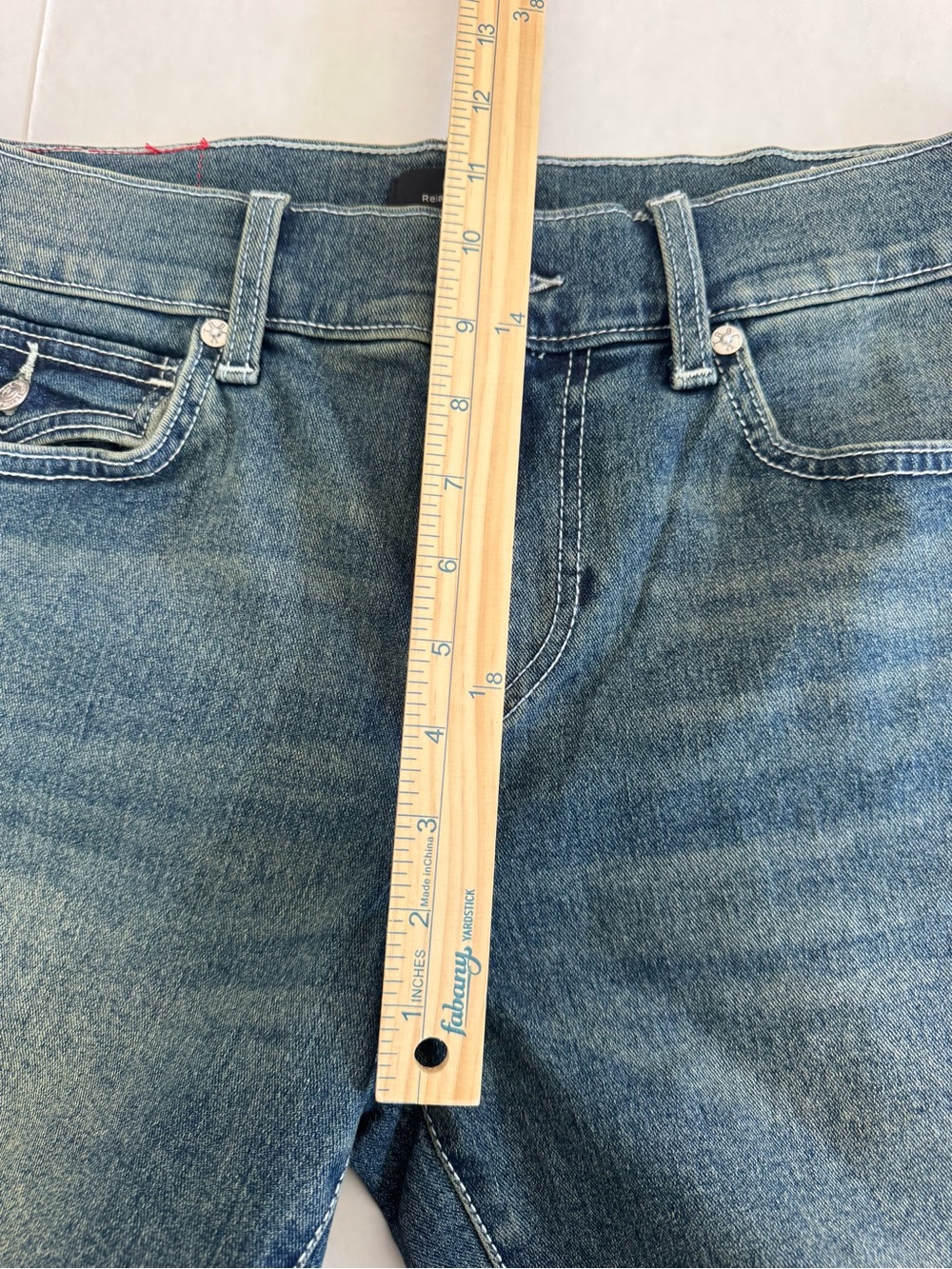 True Religion Ricky Relaxed Straight Denim Shorts 30 Medium Wash Y2K Grunge - Picture 7 of 11